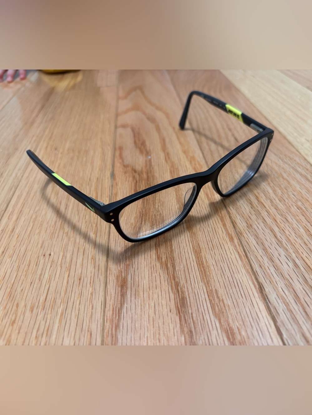 Nike eyeglass frames 7241 001 black and yellow 54-16-140